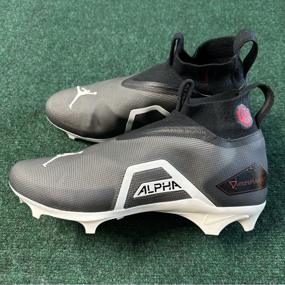 Nike Air Jordan Alpha Menace Elite Oklahoma Sooners Football Cleats Sz 12.5 Wide